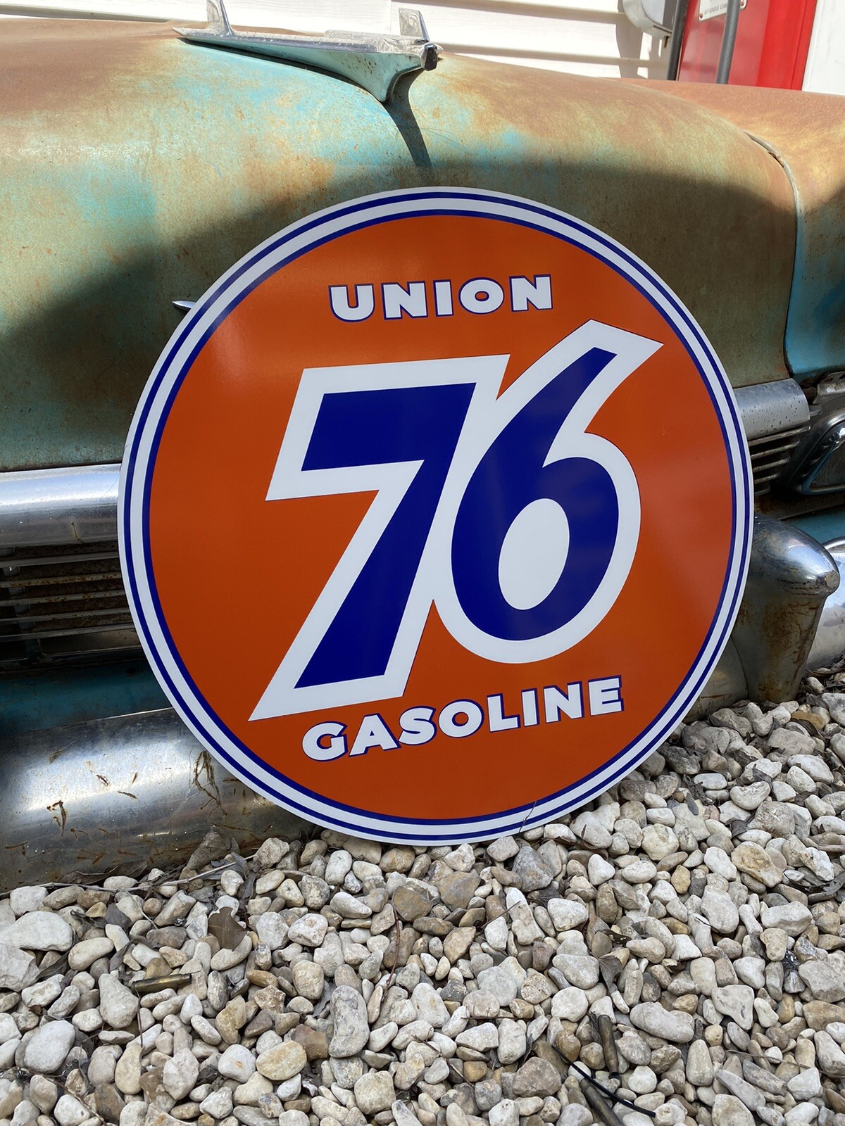 Antique Vintage Old Style 76 Gas Oil Service Station Sign!
