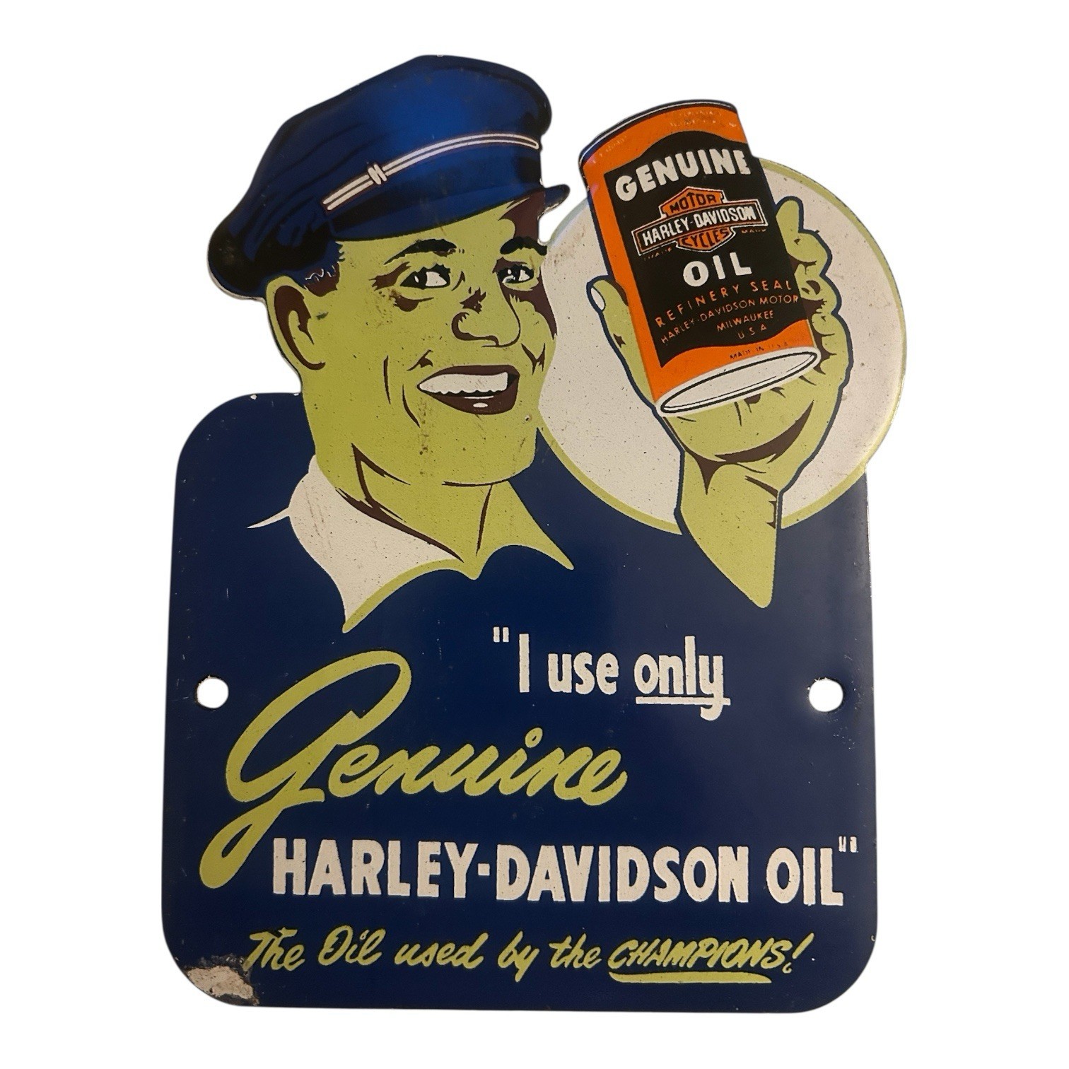 Harley-Davidson Oil Porcelain Sign Motorcycle Gas Oil Advertising Decor