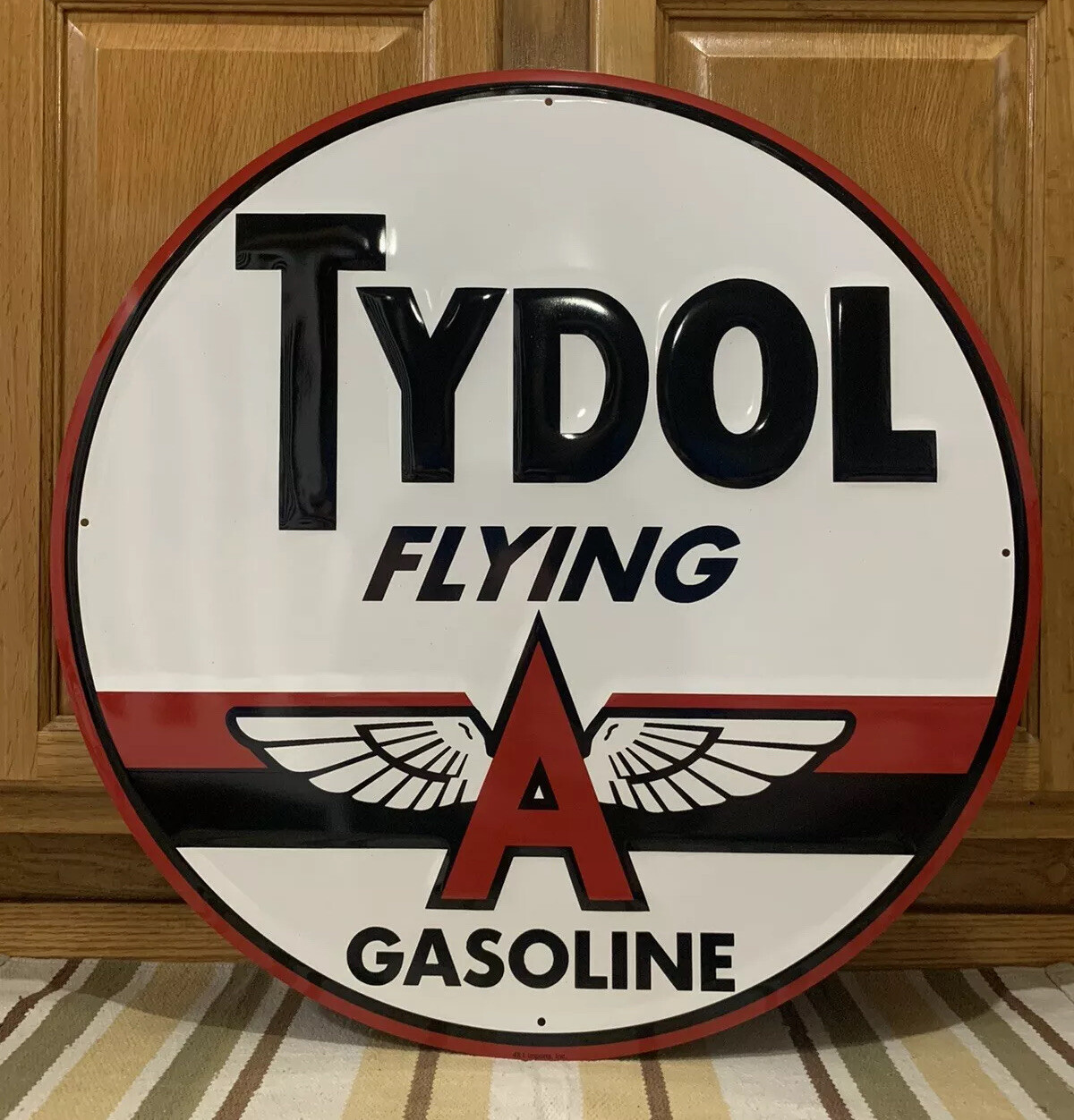 Tydol Flying A Gasoline Metal Sign Garage Vintage Style Wall Decor Bar Motor Oil