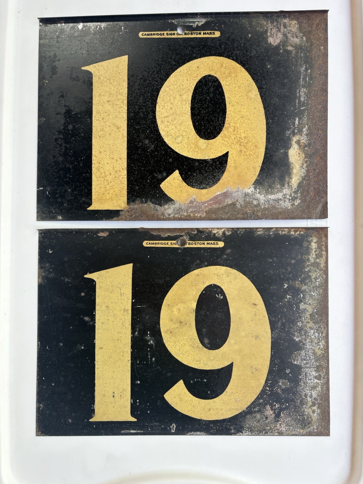 Vintage Metal 1930s Gas Service Station Pair Signs 2 Sided # 19 Price
