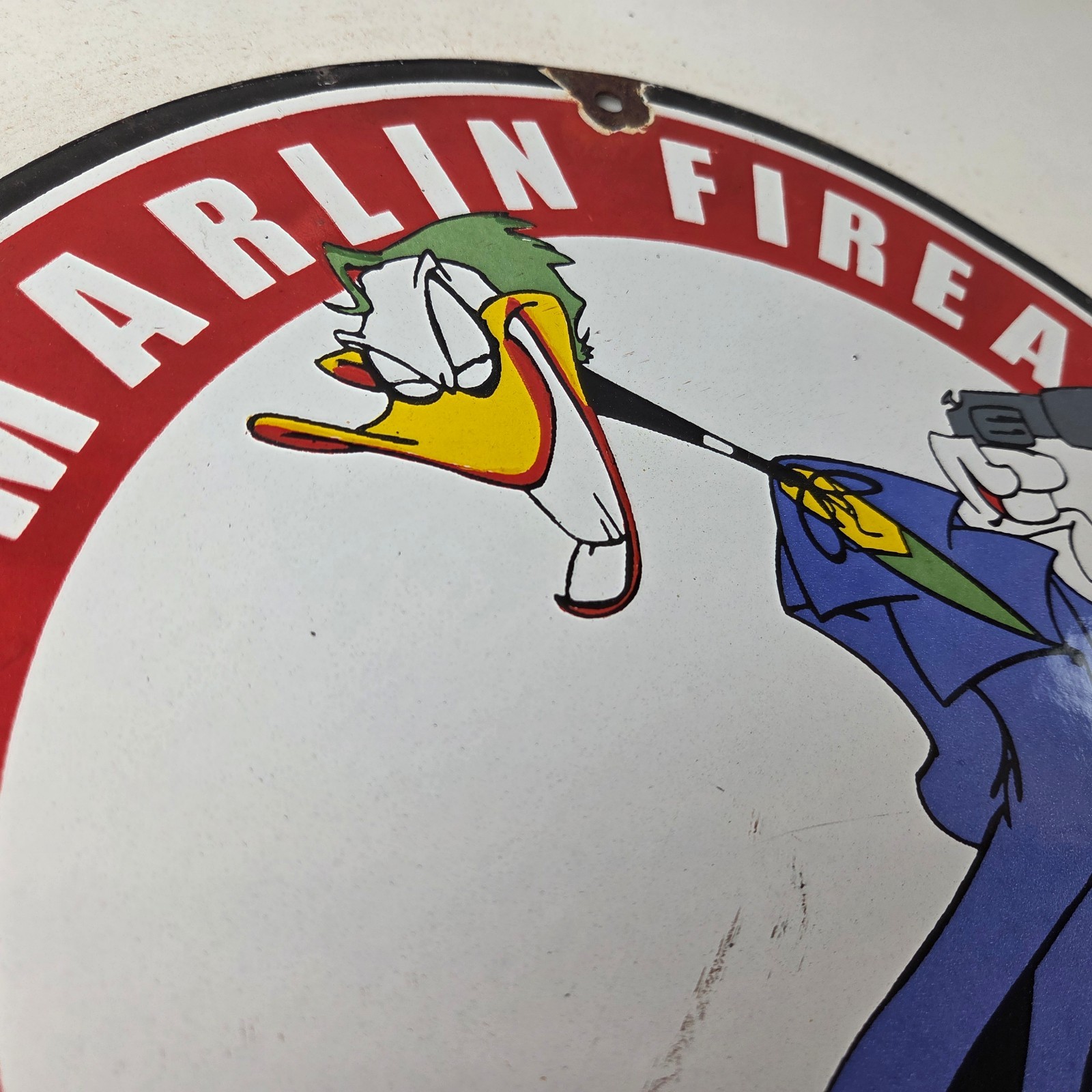 Vintage Marlin Firearms Sign – Joker Batman Comics Gas Pump Porcelain Sign