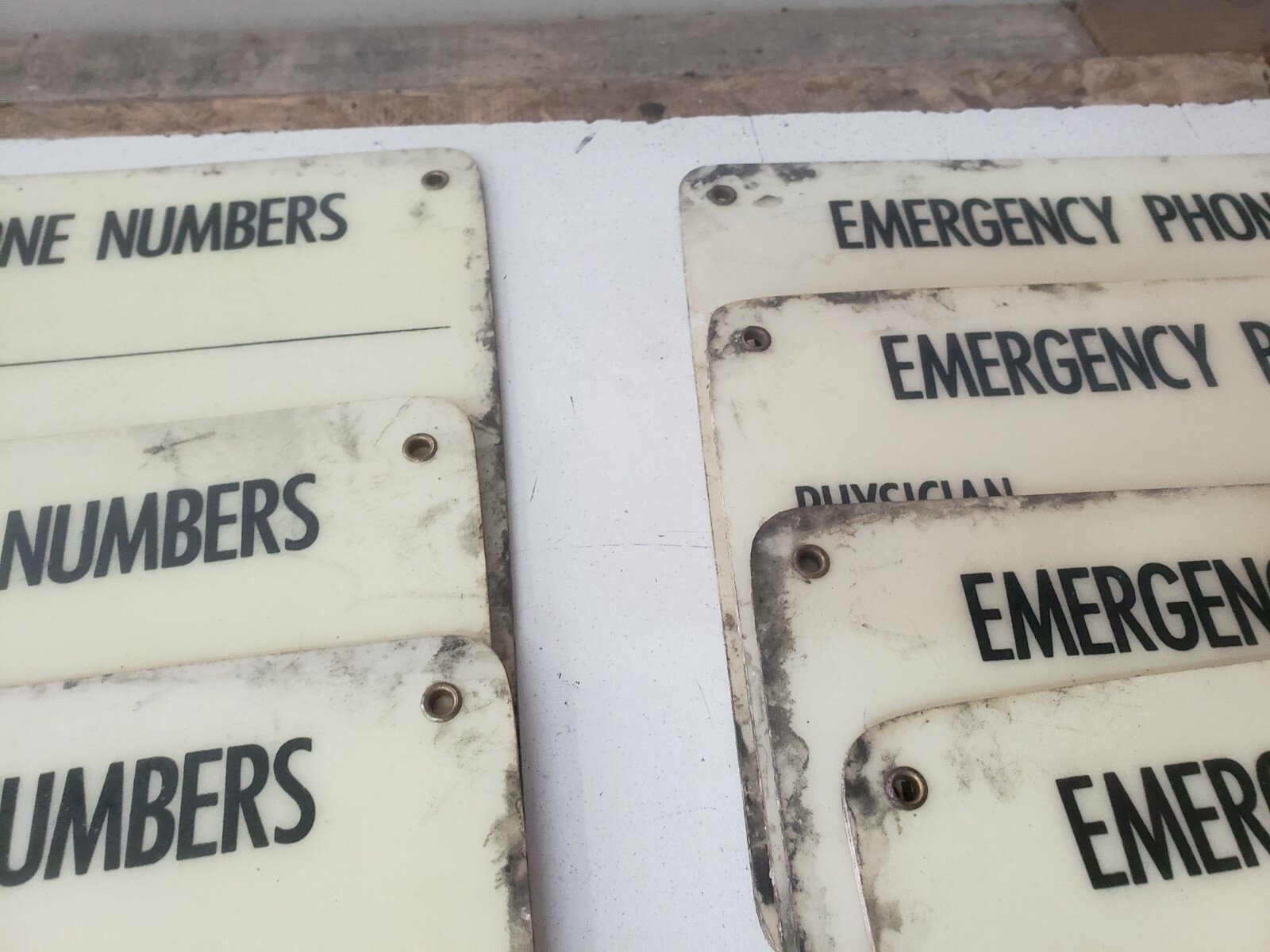 LOT Vintage Emergency Phone # 11″x8″ Fiberglass Sign Warehouse Industrial Shop