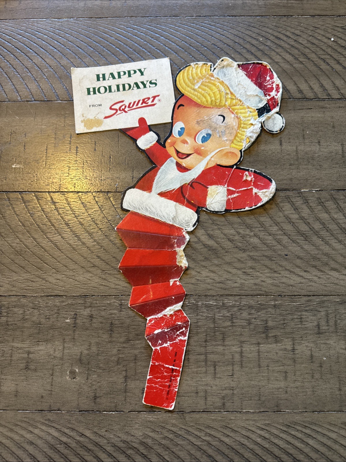 Vintage Holiday Squirt Soda, Boy Sign 1944 The Squirt Company