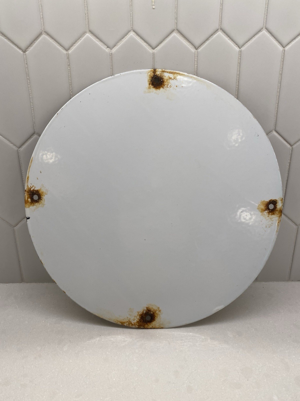 VINTAGE MARATHON GAS & OIL PRODUCTS 12″ PORCELAIN METAL CAR SIGN L👀K
