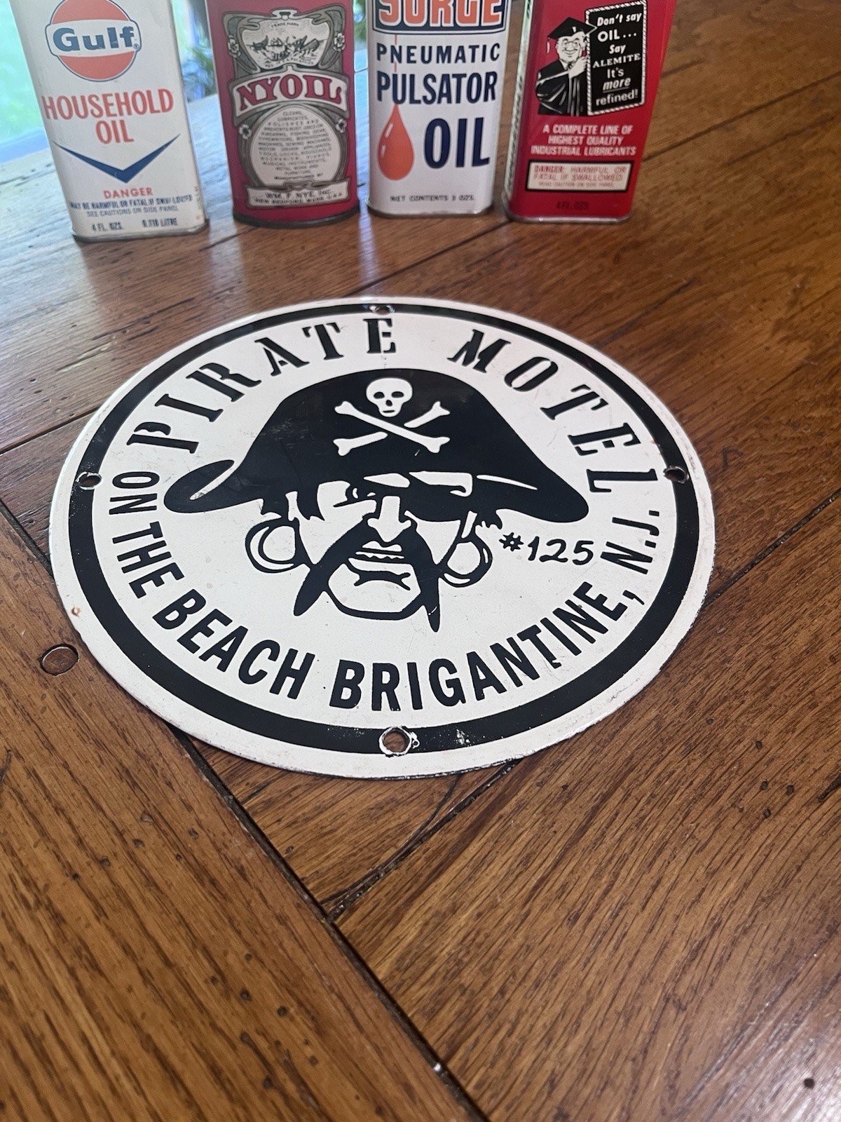 NICE PIRATE MOTEL ON THE BEACH BRIGANTINE NJ PORCELAIN SIGN
