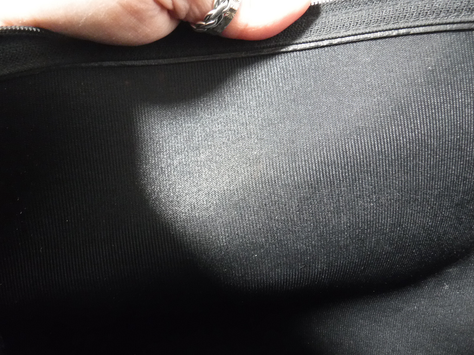 GA11 VTG Zip Top Black Faux Leather Shell Gasoline Gas Station Document Bag