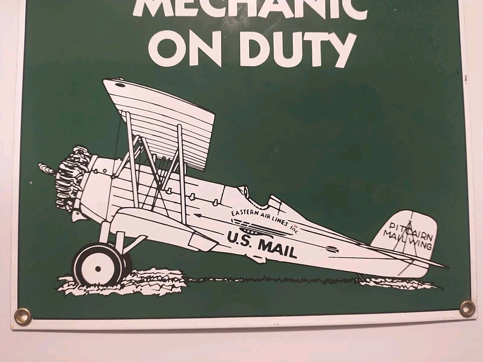 Discontinued Vintage Porcelain Motor Oil Sign City Service’s U.S. Mail Plane USA