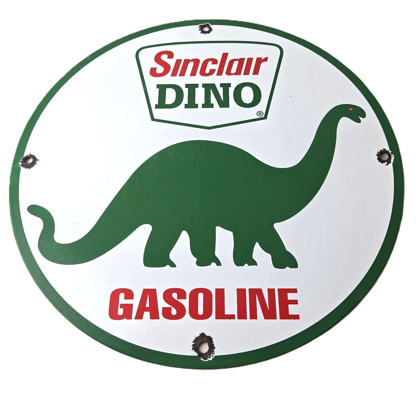 Vintage Sinclair Gasoline Sign – Porcelain Dino Service Gas Pump Sign