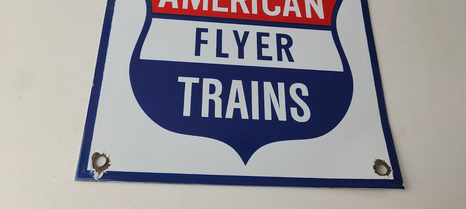 Vintage American Flyer Trains Sign – Lionel Railroad Porcelain Gas Pump Sign