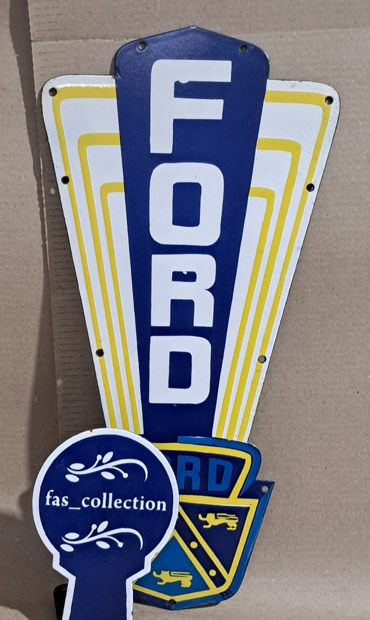 Ford porcelain Enamel Sign 21 x 10.5 Inches 1 Sided