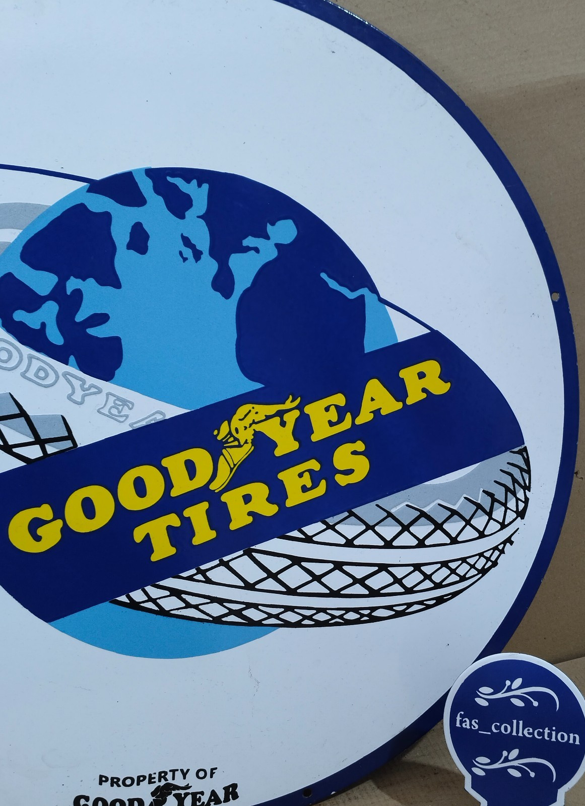 Good Year Tires porcelain Enamel Sign 30 x 30 Inches 1 Sided