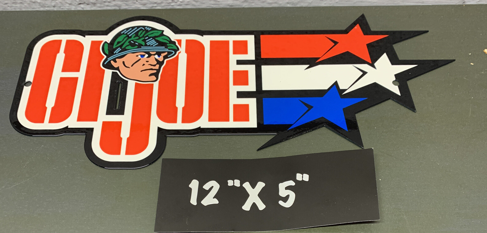 GI JOE Porcelain Like Sign Army Cartoon Comic Action Figure Heroes TV Gas Oil