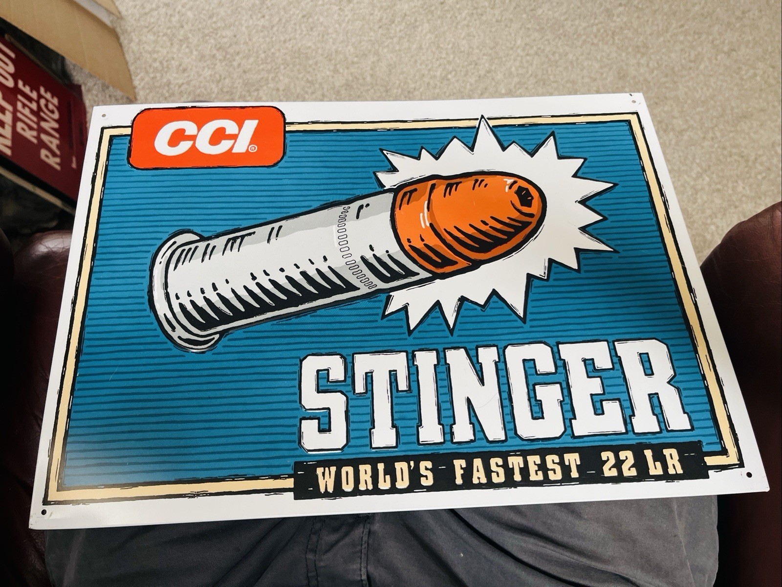 Embossed CCI Dealer Sign Worlds Fastest 22 LR 12” X 16”