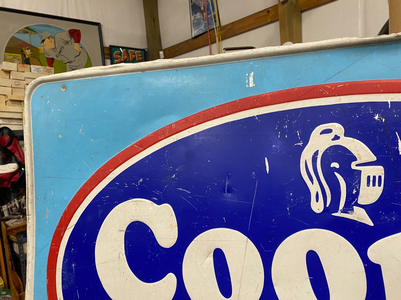 Original Vintage Cooper Tires Sign 45″ x 29″ GAS OIL AUTO