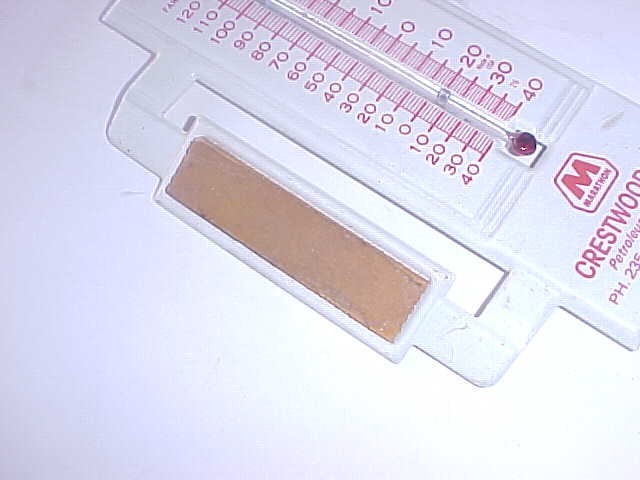 Vintage Marathon Oil Tin Thermometer CRESTWOOD OIL FREEPORT ILLINOIS