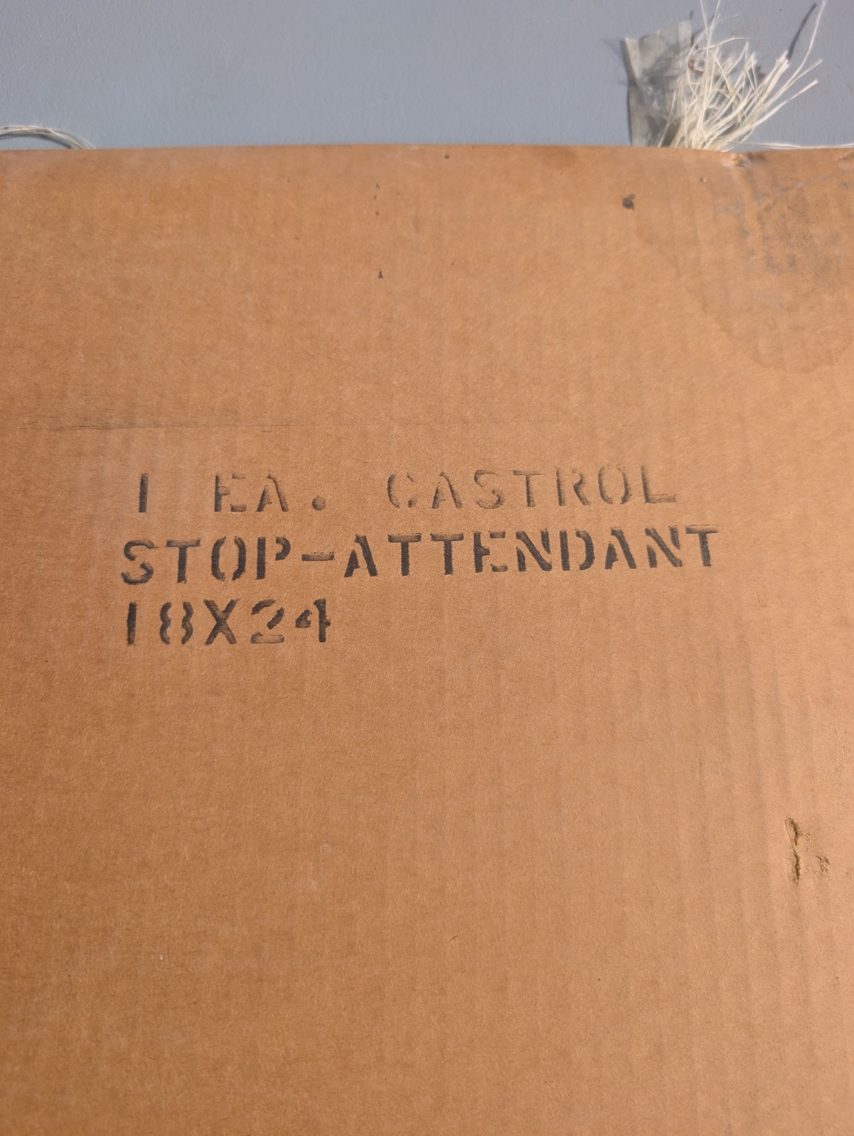 Vintage 1987 Castrol STOP please wait for attendant SIGN NOS ORIGINAL PACKAGING