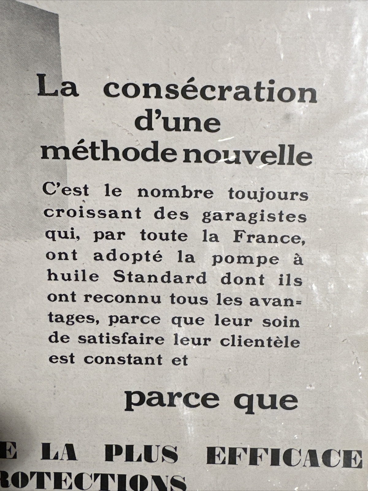 ☮️ 1928 STANDARD MOTOR OIL ADVERTISEMENT – FROM PARIS FRANCE