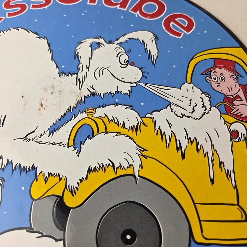 Vintage Esso Gasoline Porcelain Sign – Gas Service Station Dr Seuss Sign