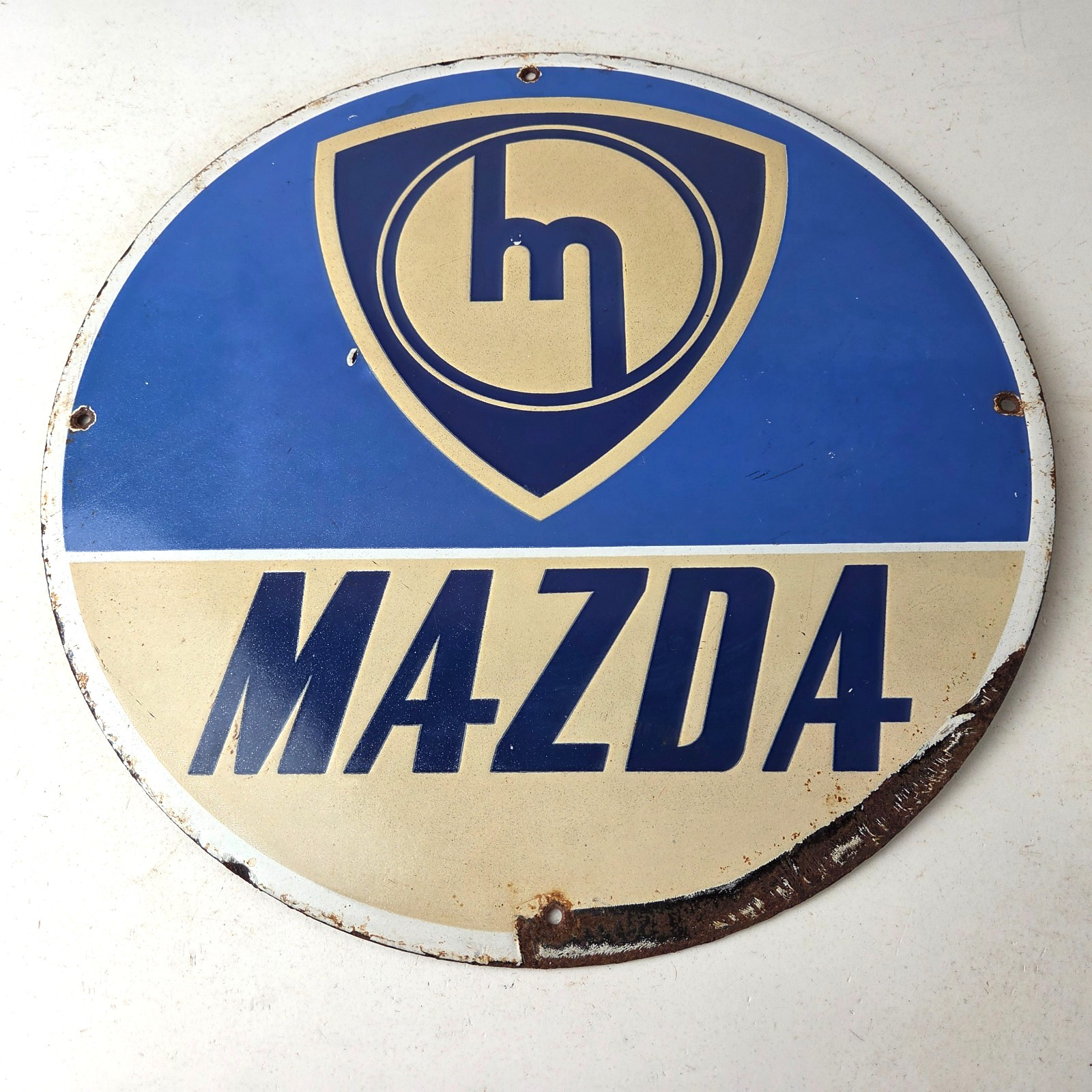 Vintage Mazda Porcelain Sign – Automobiles Mechanic Repair Shop Gas Pump Sign
