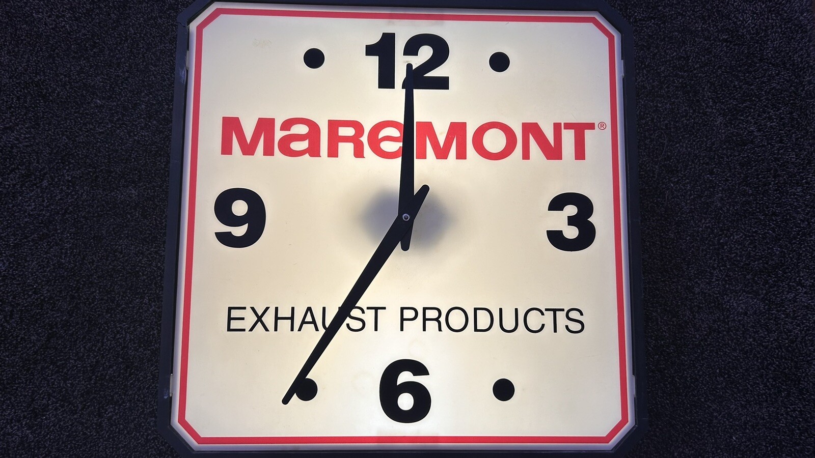 Vintage Maremont Mufflers Exhaust Products Lighted Clock – Working 18×28