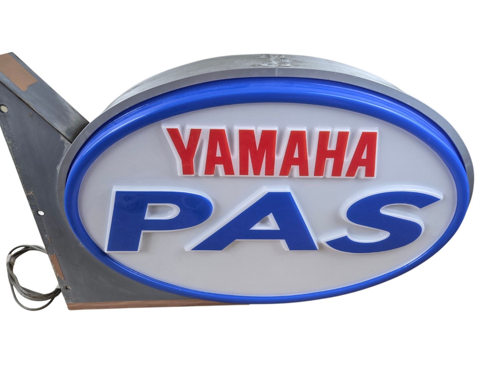 1990s YAMAHA PAS Bile Dealer Sign Light Up Hanging Bubble Side Used Double Sided
