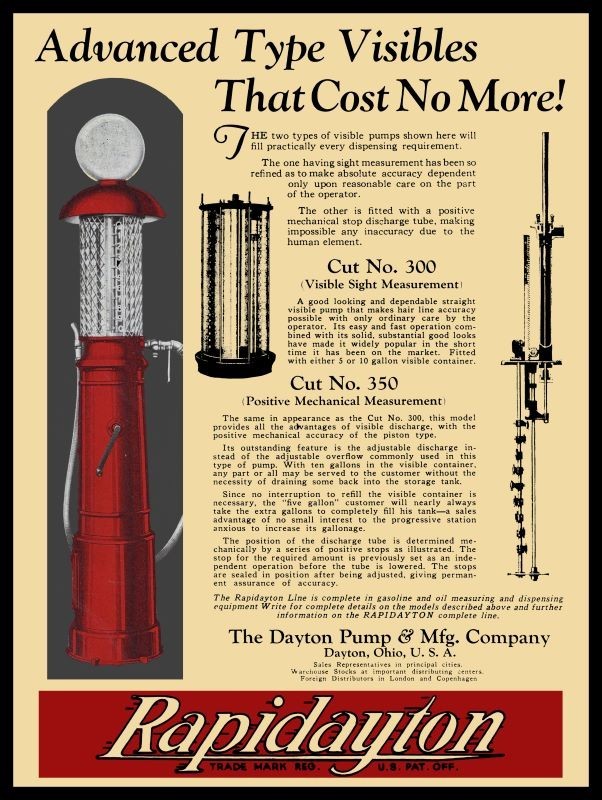 1925 Dayton Pump RAPIDAYTON Visible Gas Pump NEW METAL SIGN: 12×16 Ships Free