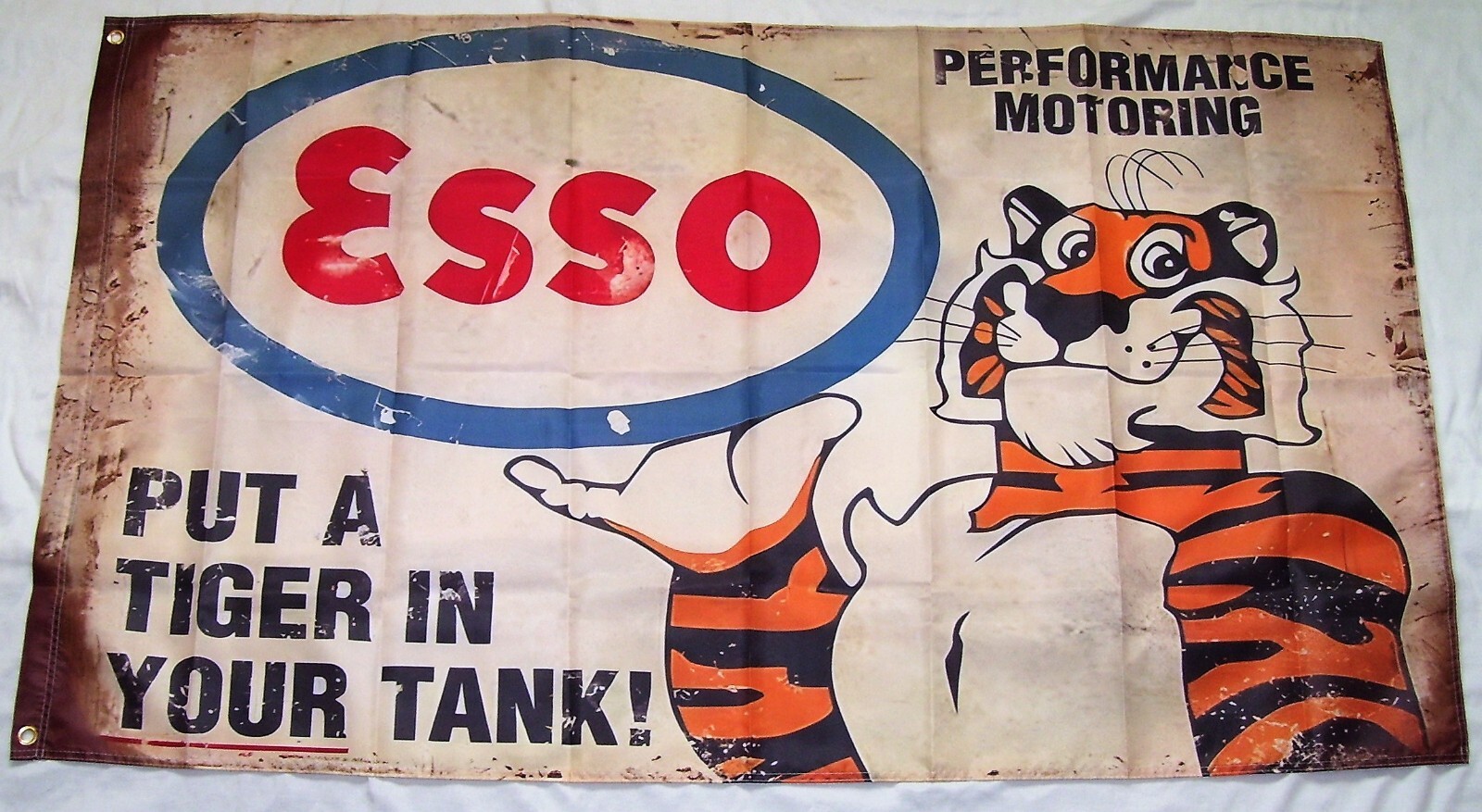 ESSO FLAG BANNER 3’X5′ SIGN EXXON GULF OIL SHELL TEXACO SINCLAIR MOBIL MARATHON