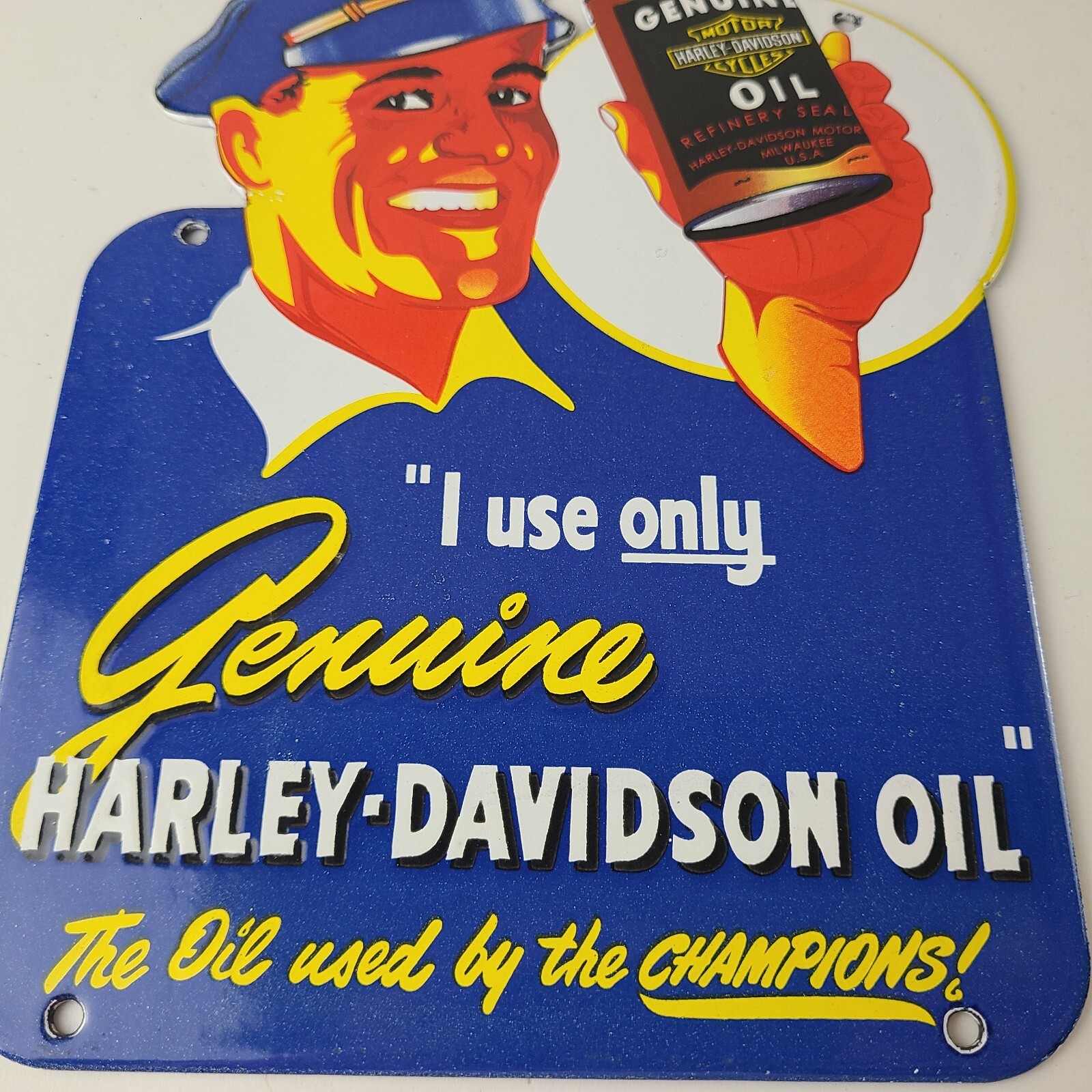 Vintage Harley Davidson Motorcycles Sign – Porcelain Oil Can Gas Station Sign