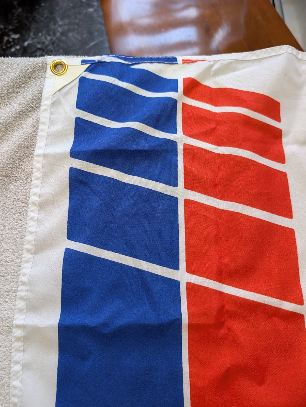 Rare Fina First Motor Oil Advertising Flag Pit Lane Racing Collectible Banner