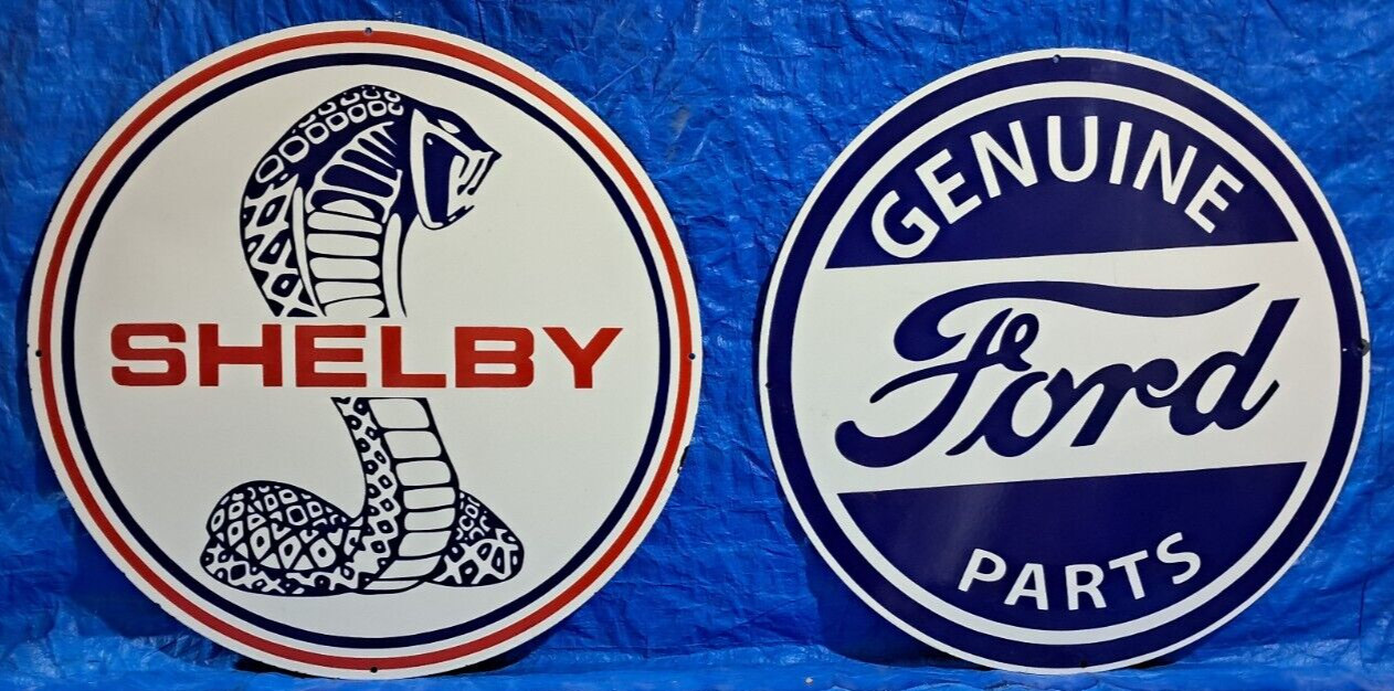 2 Porcelain Enamel Sign, More Details In Description