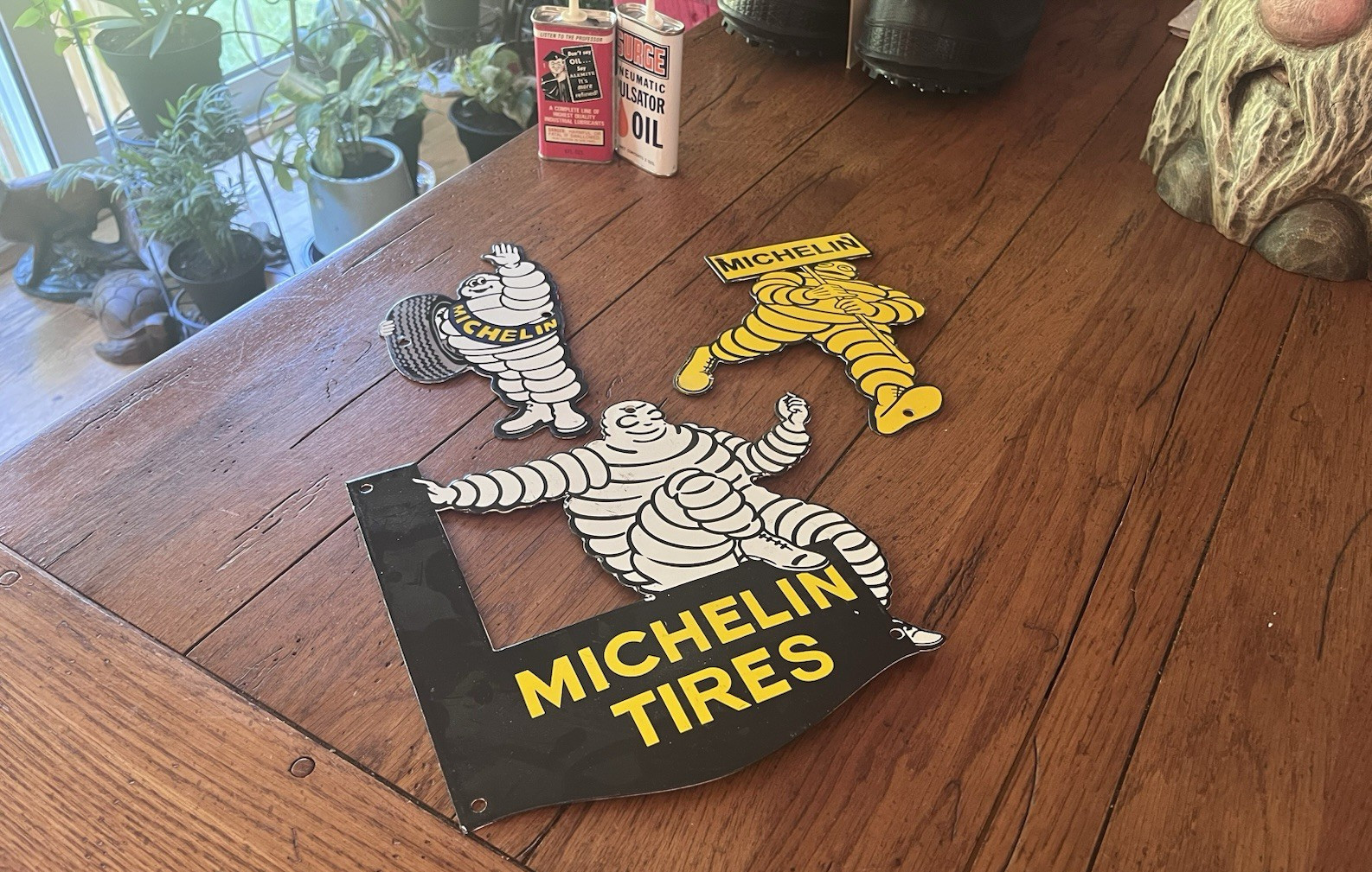 NICE LOT OF 3 MICHELIN MAN TIRES PORCELAIN SIGNS CAR