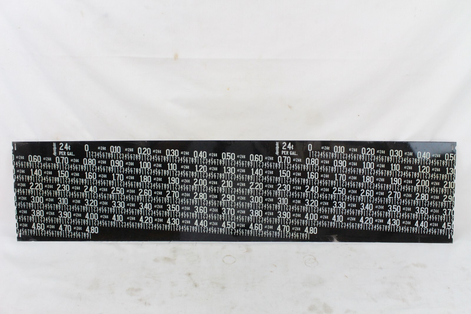 Vintage Metal Gas Pump Price Per Gallon Sheet Calculator 24 Cent Visible ? Rare