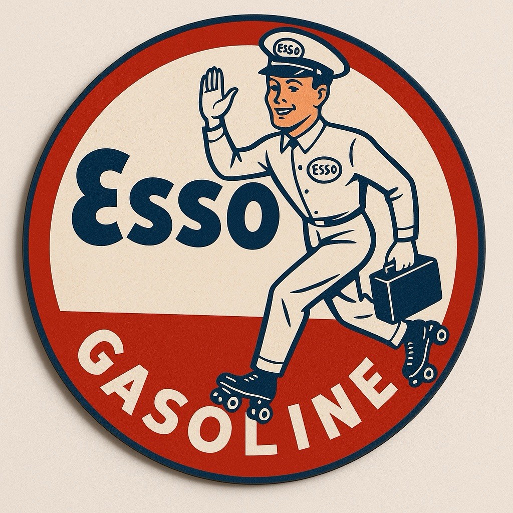 Hi Gloss Esso Gasoline service Vintage Style Metal Sign