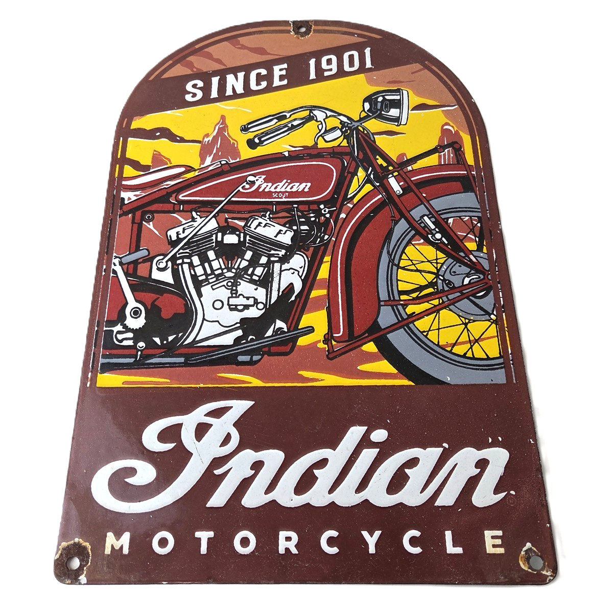 Vintage Indian Motorcycles Sign – Gas Service Station Biker Porcelain Sign