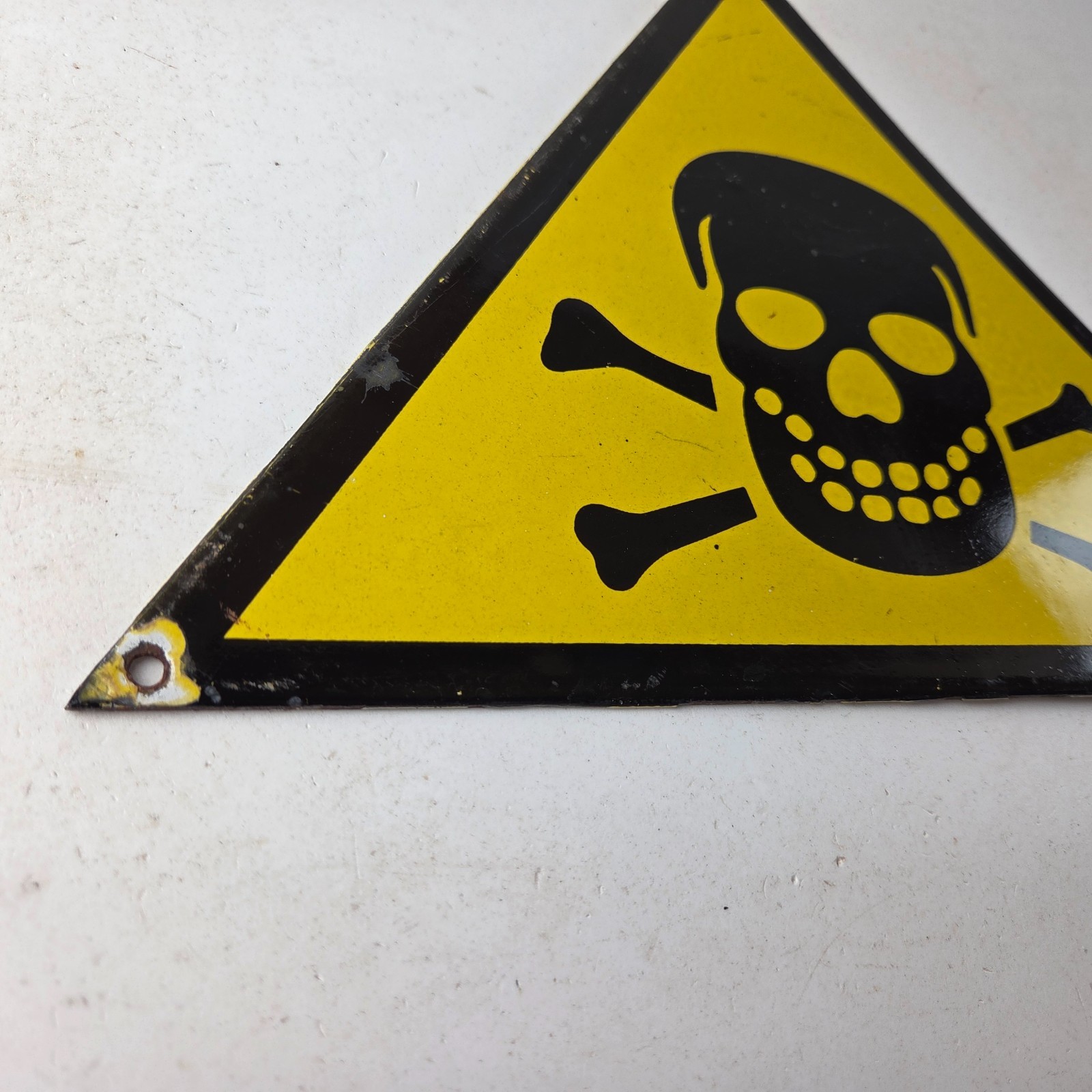 Vintage Danger Sign – Skull Crossbones Warning Caution Gas Pump Service Sign