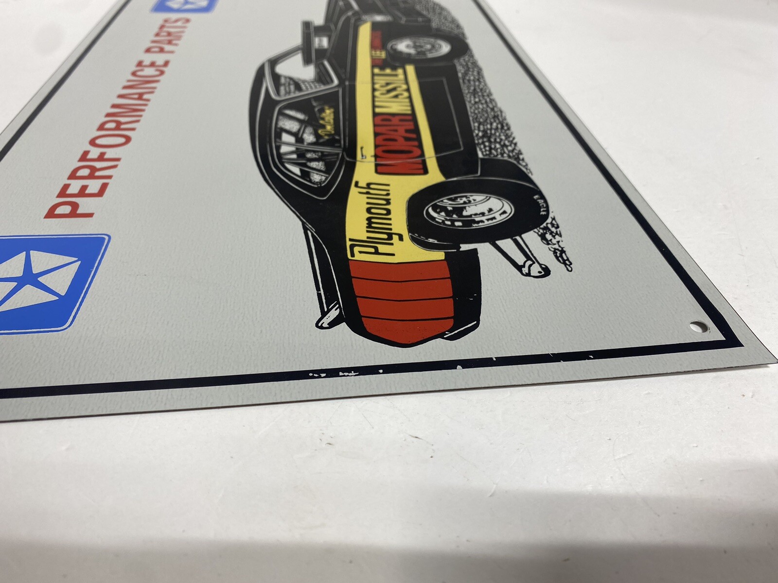 1980s VERY RARE Mopar Missile Don Carlton Pro Stock duster Dodge Shop Sign Metal