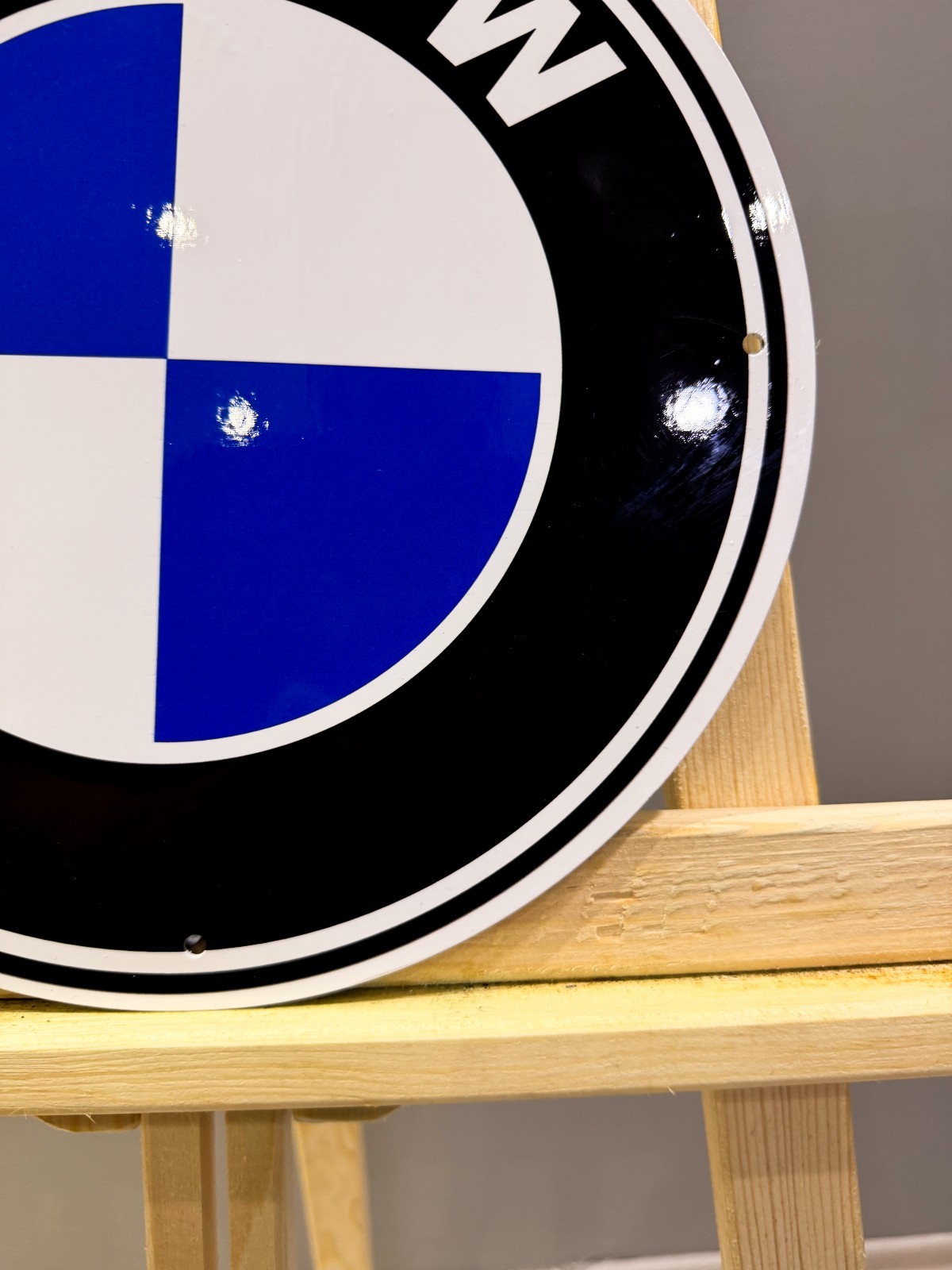 BMW White Ring Round Logo Heavy Metal Sign – Classic Garage Sign – 30 cm (11.8”)