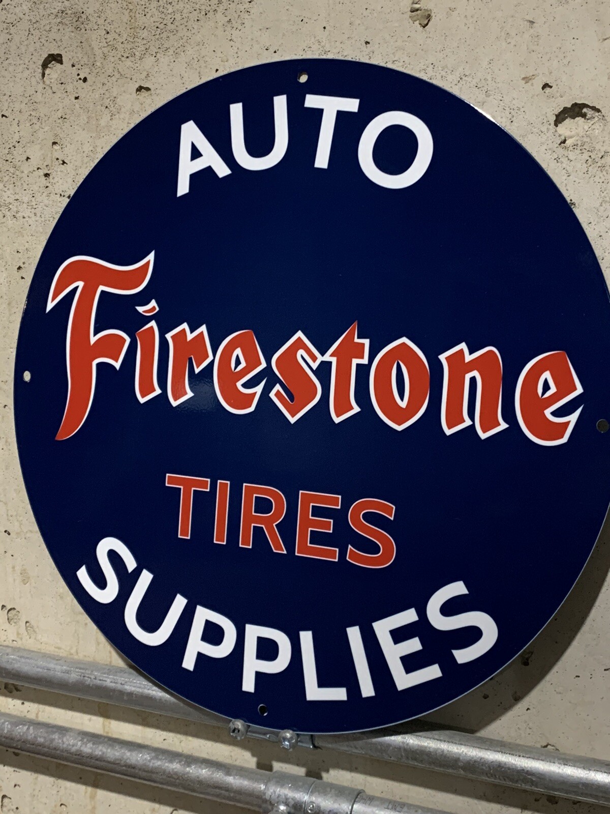 Vintage Style Firestone Tires Auto Supplies Service Heavy Steel Quality Sign