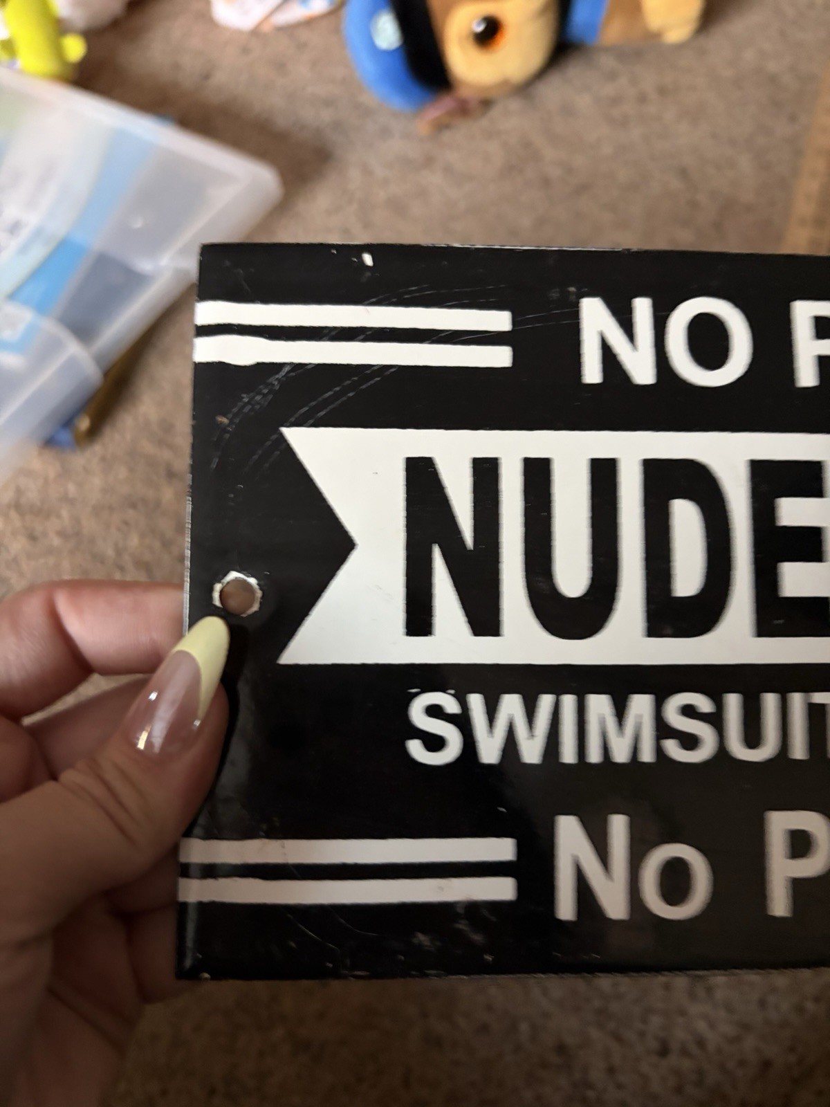 Porcelain Nude Beach No Photo Sign