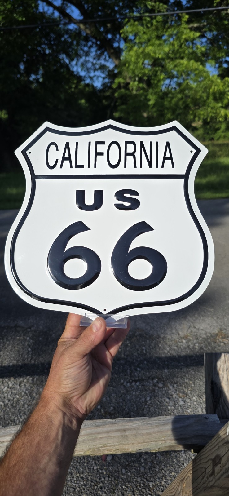 US ROUTE 66 CALIFORNIA U.S. 11 3/4″ METAL EMBOSSED .GASOLINE OIL CA SIGN
