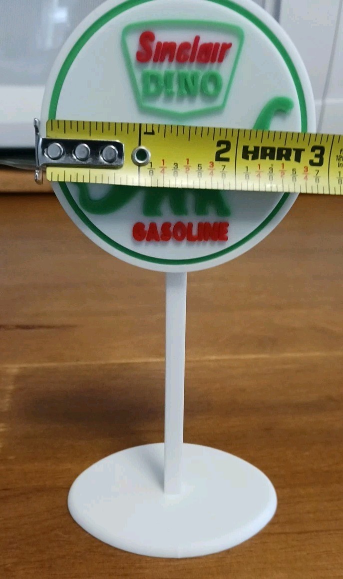Sinclair Gas Station Miniature Display Sign Diorama. 6.5″ Tall