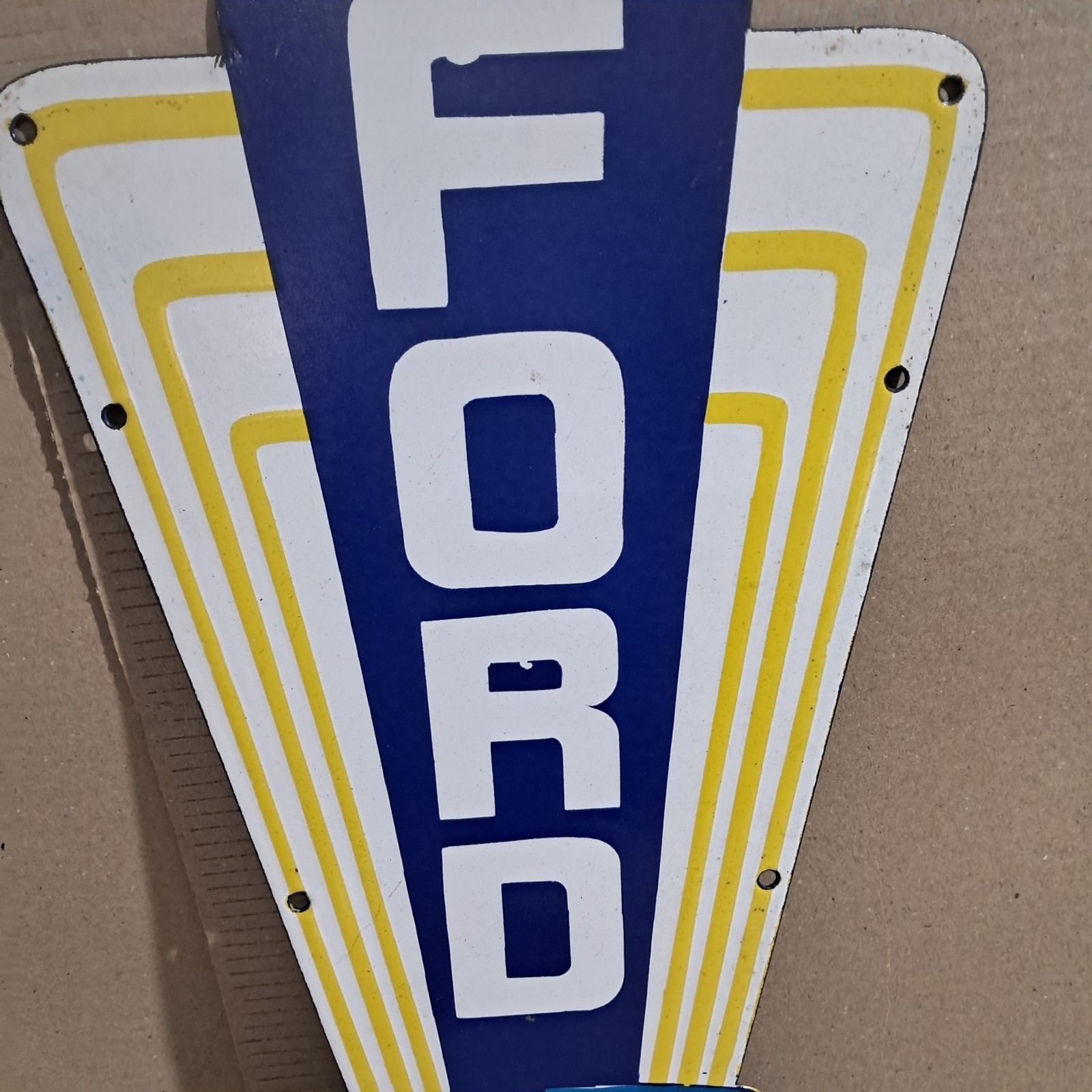 Ford porcelain Enamel Sign 21 x 10.5 Inches 1 Sided