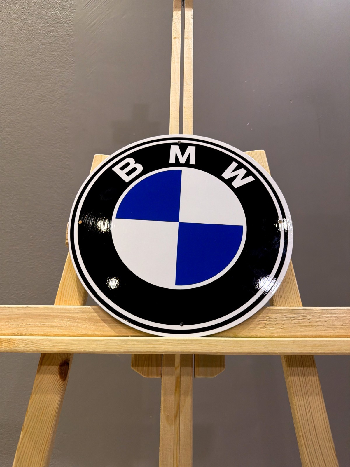BMW White Ring Round Logo Heavy Metal Sign – Classic Garage Sign – 30 cm (11.8”)
