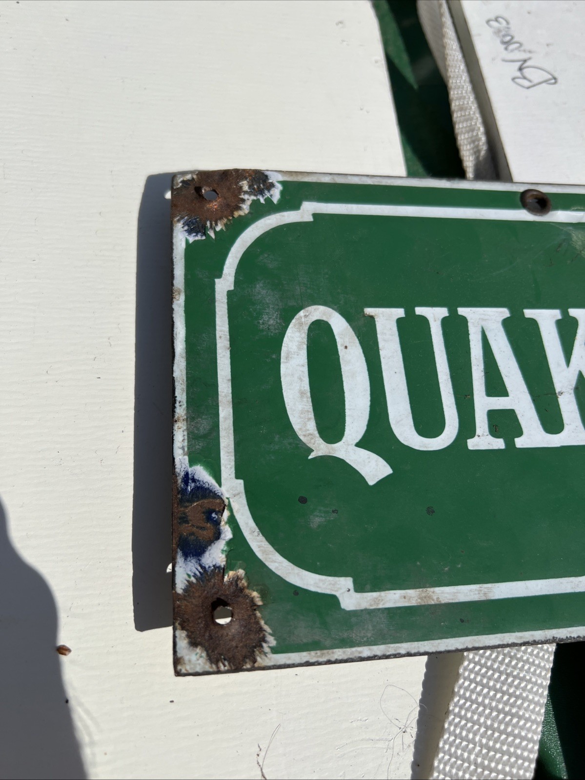 1940s Porcelain Quaker State Cold Test Oil Sign