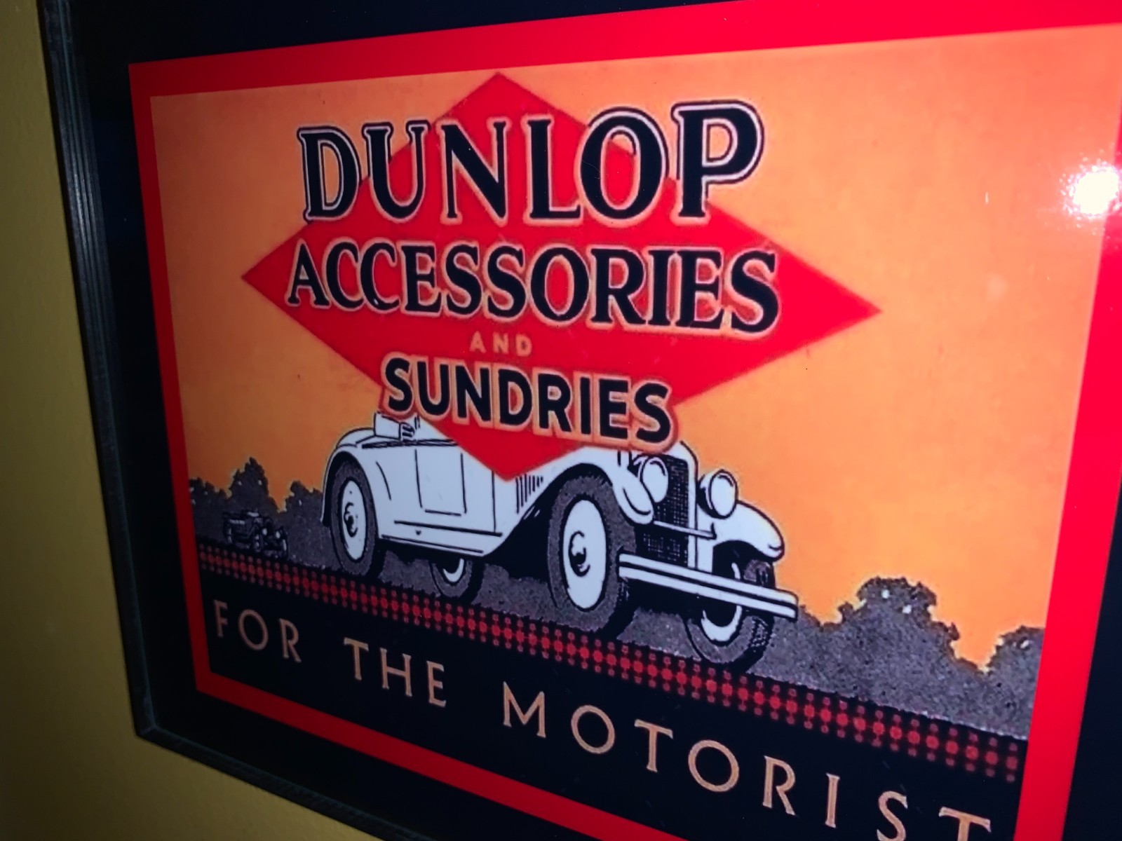 Dunlop Tires Sundries Service Gas Station Garage Mechanic Advertising Sign