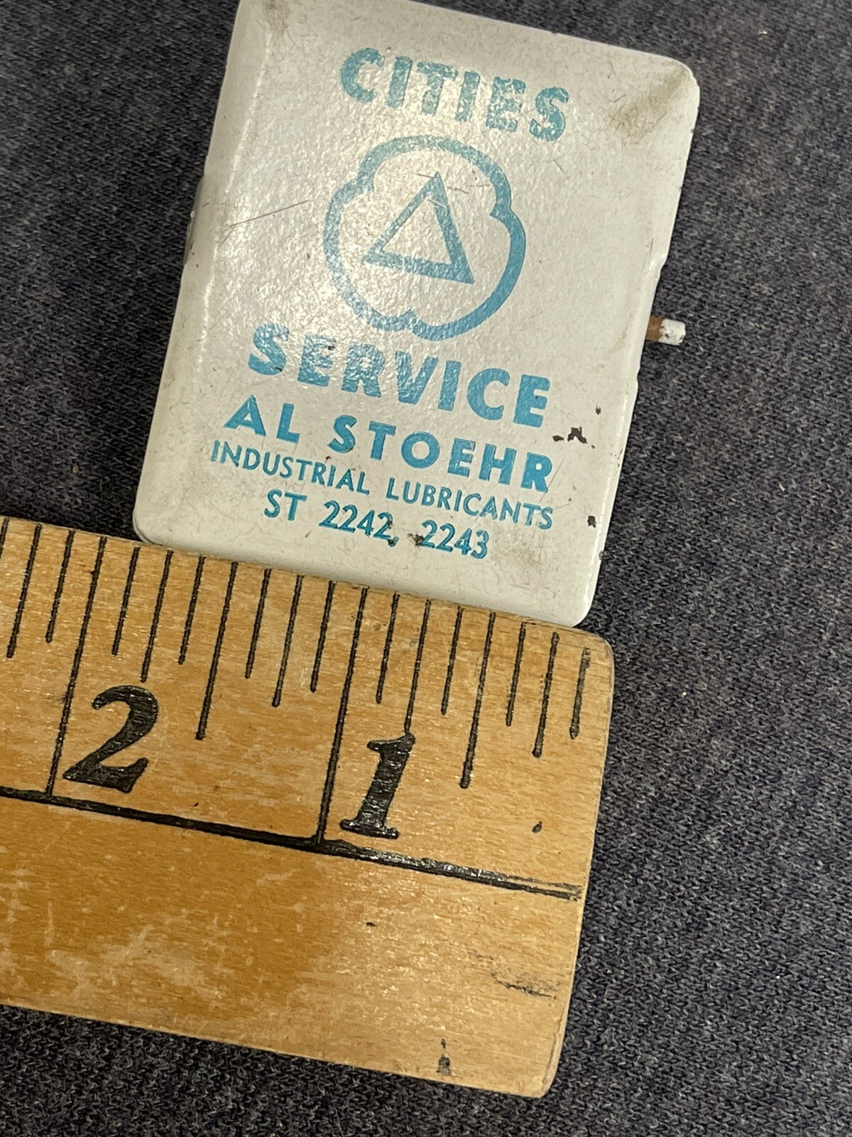 Rare VINTAGE CITIES SERVICE Al Stoehr Industrial Lubricants Metal Paper Clip