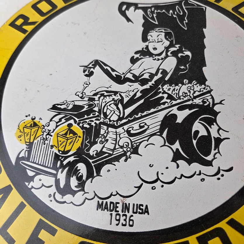 Vintage Rolls Royce Sign – Service Sales Automobile Gas Pump Porcelain Sign