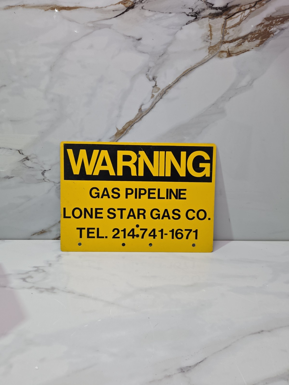 Vintage Painted Metal Sign Lone Star Gas Co. Warning