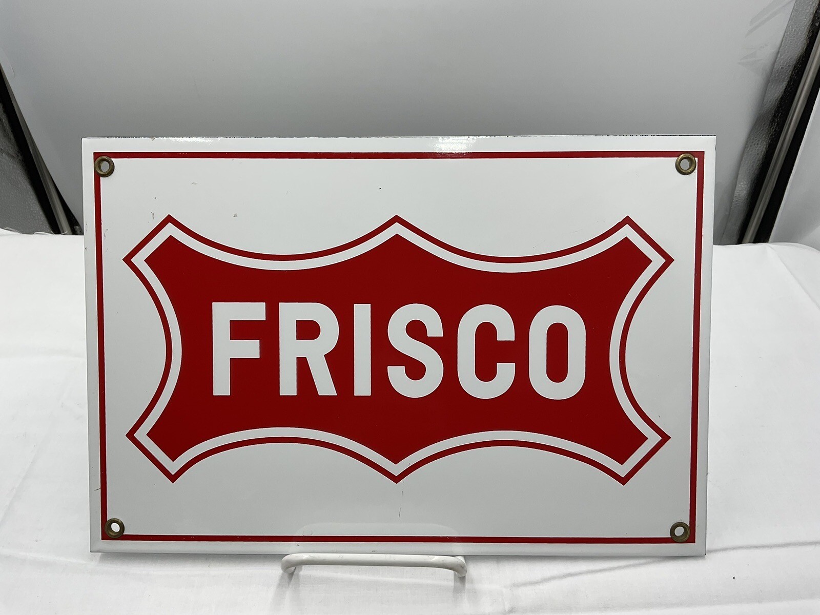 VINTAGE SOUTHERN PACIFIC LINES RAILROAD PORCELAIN SIGN GAS OIL TRUCK GASOLINE