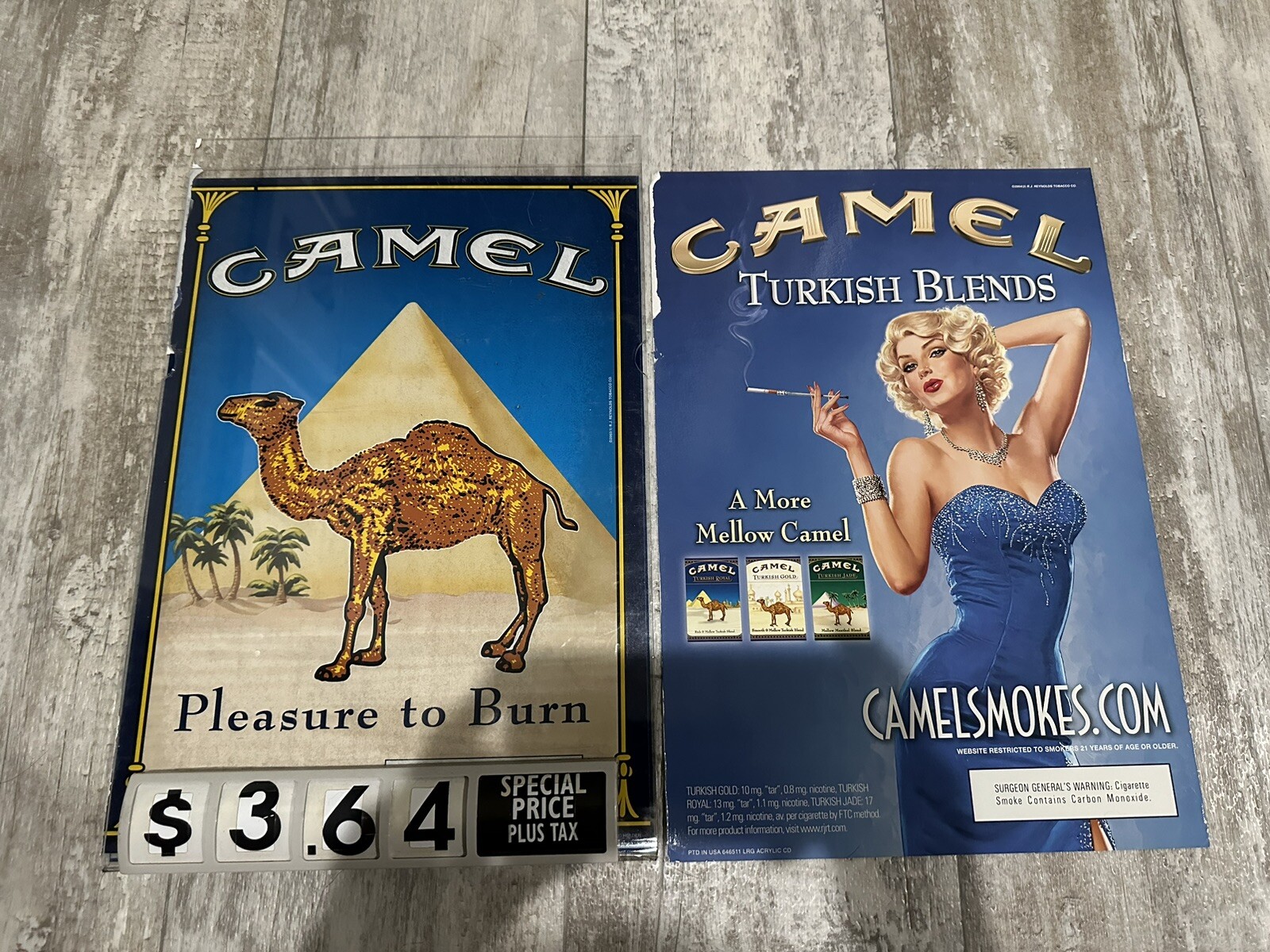 VINTAGE Camel Cigarette Gas Station Acrylic Advertising Sign (2003)